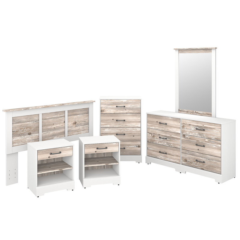 Kathy Ireland Home by Bush Furniture River Brook 4 Piece Bedroom Set